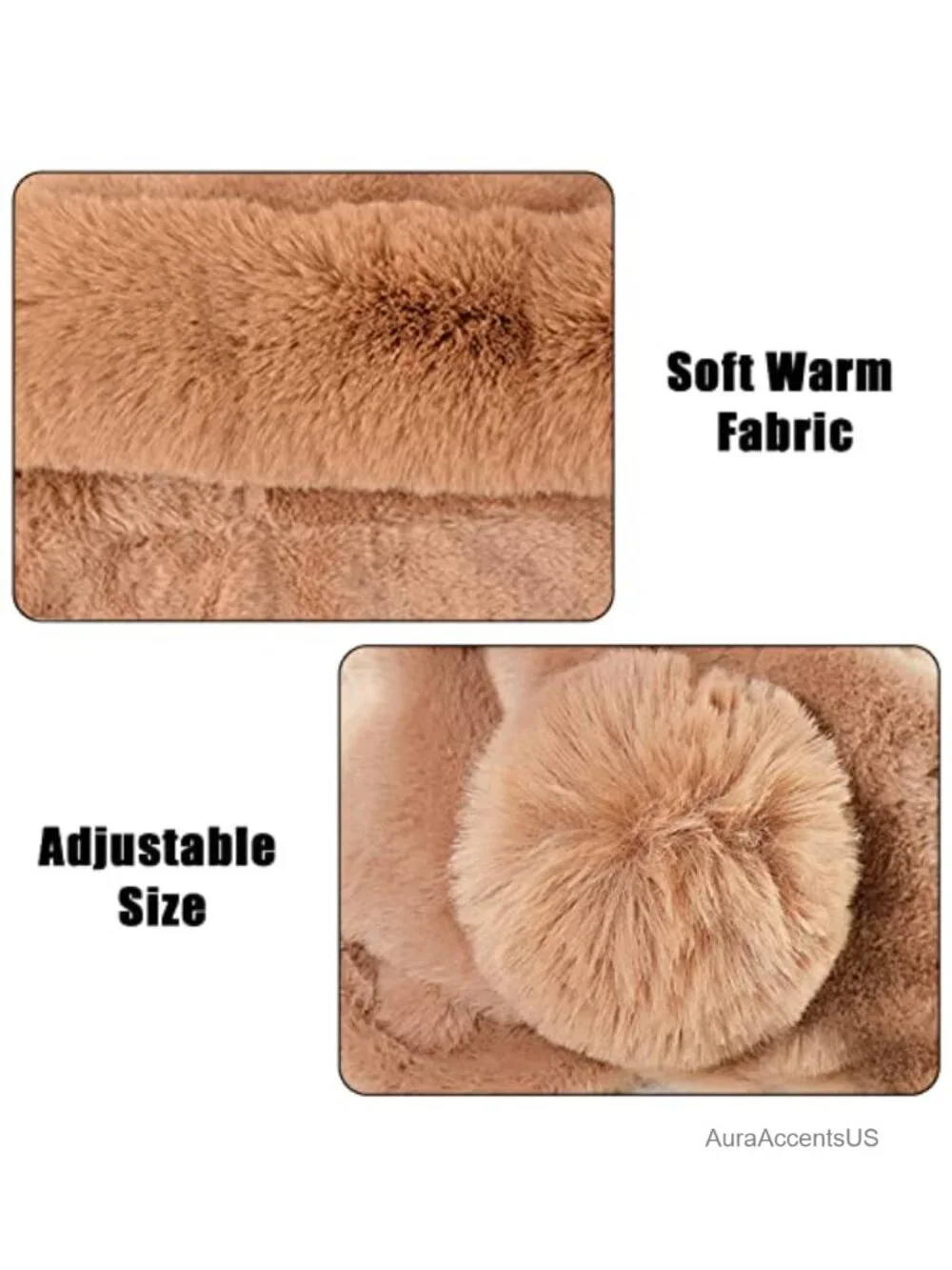 Fleece Hooded Scarf Winter Balaclava Neck Warmer Adjustable Pompom